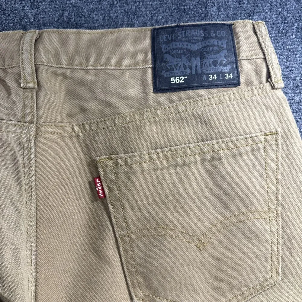 Levis 562 Loose Fit Jeans Mens 34x34 Tan Brown 100% Cotton BNWOT Y2K